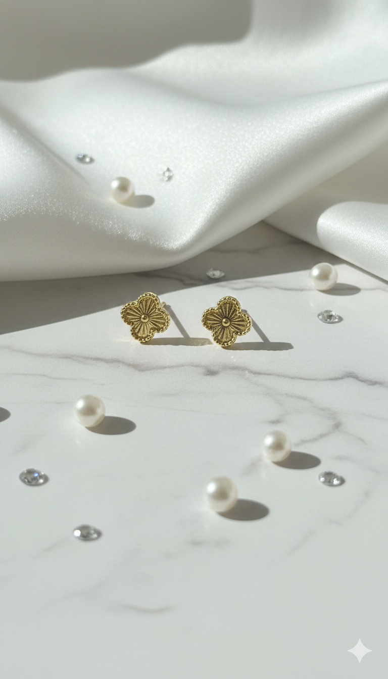 Aretes Flor de Luz Dorada