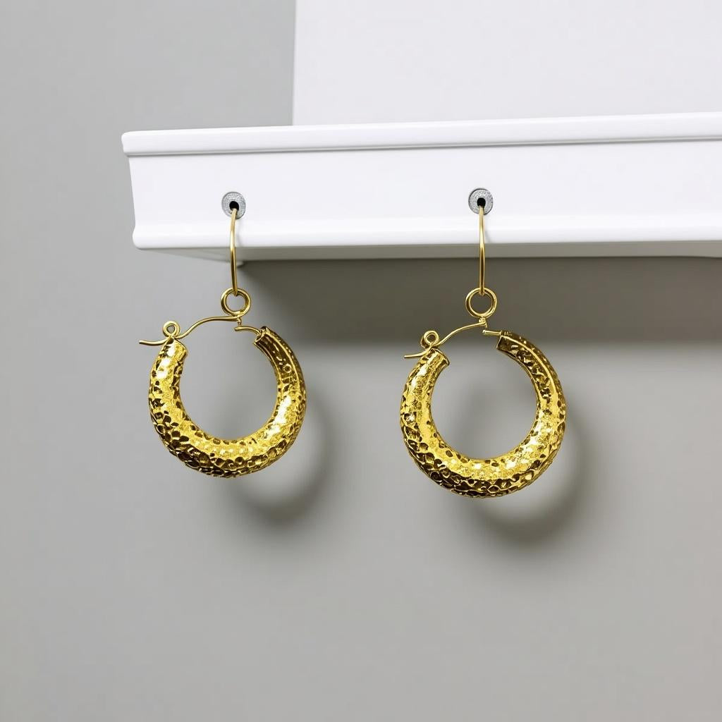 Aros martillados luz dorada